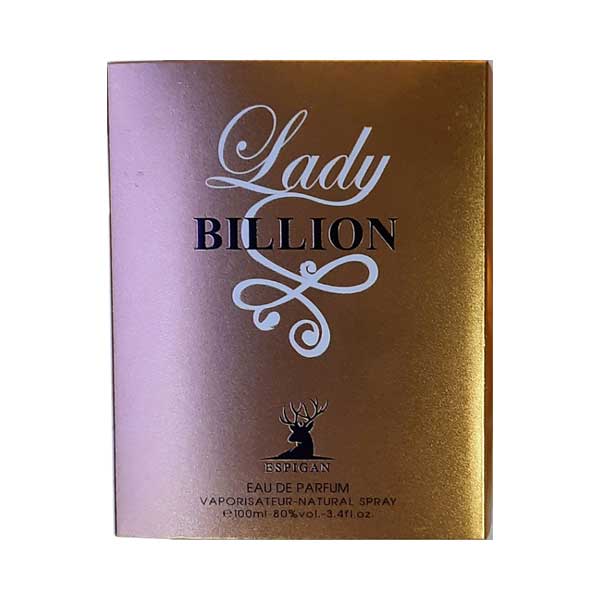ادوپرفیوم زنانه اسپیگان مدل لیدی بیلیونESPIGAN LADY BILLION حجم 100میلی لیتر